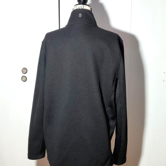 IZOD- Mens Black full zipper textured performance coat jacket logo size Large - Picture 4 of 7